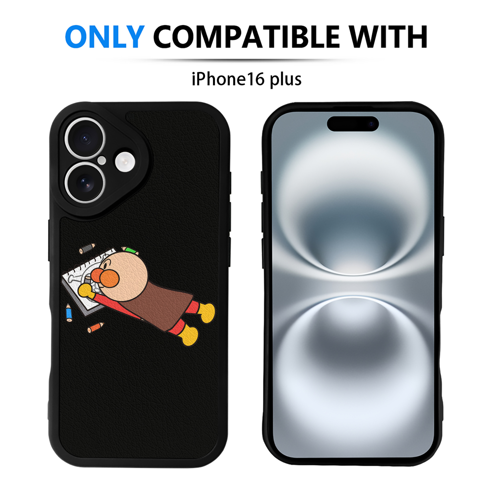 （画像用） アンパンマン Anpanman 【iPhone 16シリーズ対応】シリコンスマホケース（レザー調） 材質：シリコン